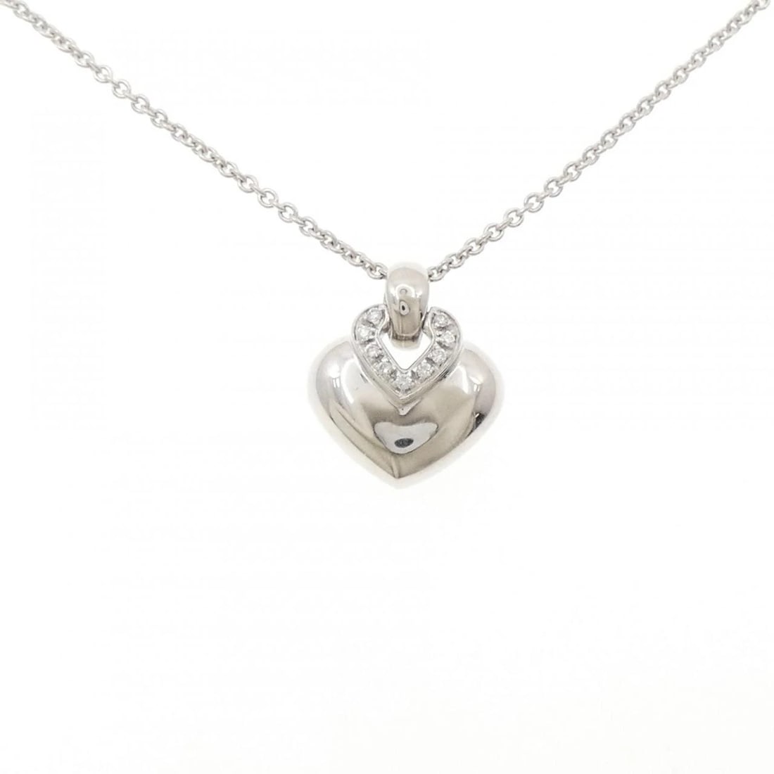 BVLGARI DOPPIO CUORE NECKLACE: Bvlgari Doppio Cuore Necklace Brand: BVLGARI Type/Style: Bulgari Necklace Material: 750 white gold, Color: white gold Size: 40cm Pendant length approx. x width approx.: 20.1mmx17.5mm Chain maximum
