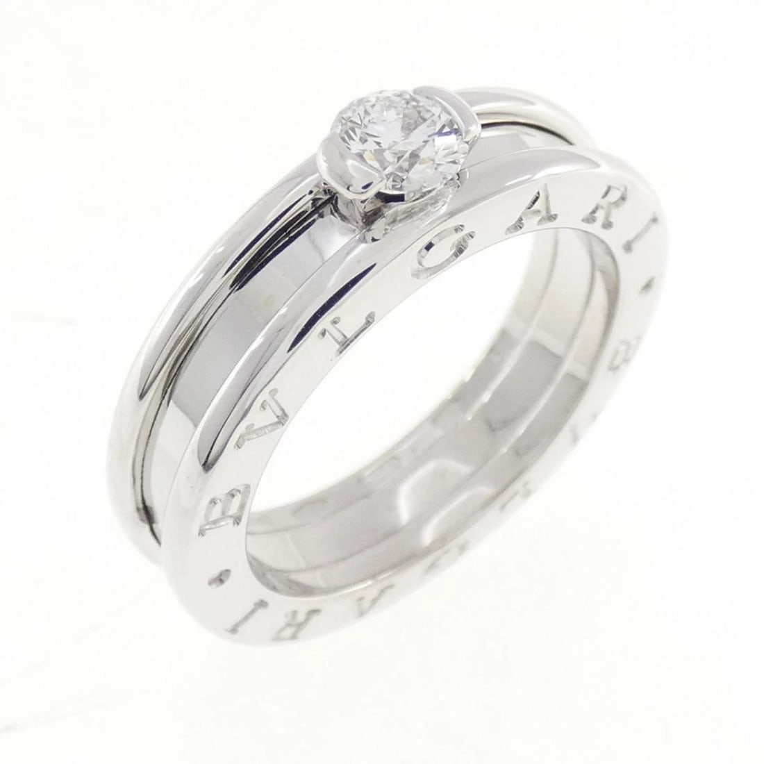 BVLGARI B.ZERO1 RING 18K WHITE GOLD DIAMOND: Bvlgari B.zero1 Ring 18K White Gold Diamond Brand: Bvlgari Type/Style: Ring Material: 18K White Gold, Main Stone Natural Color: White Size: US 6.5 Accessories: None Accessories Notice: Whe