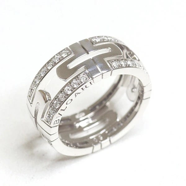 BVLGARI PARENTESI DIAMOND RING 18K WHITE GOLD: Bvlgari Parentesi Diamond Ring 18K White Gold Brand: Bvlgari Type/Style: Ring Material: 18K White Gold, Main Stone Natural Color: White Gold Size: US 5.5 Accessories: None Accessories Noti