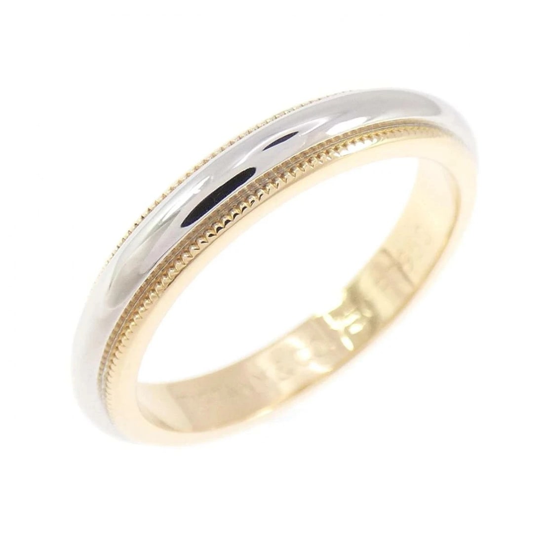 TIFFANY MILGRAIN RING 750 YELLOW GOLD PLATINUM 950: Tiffany Milgrain Ring 750 Yellow Gold Platinum 950 Brand: Tiffany & Co. Type/Style: Ring Material: 750 Yellow Gold and Platinum 950, Color: Yellow Gold / Platinum Size: US 6.5 Accessories: None