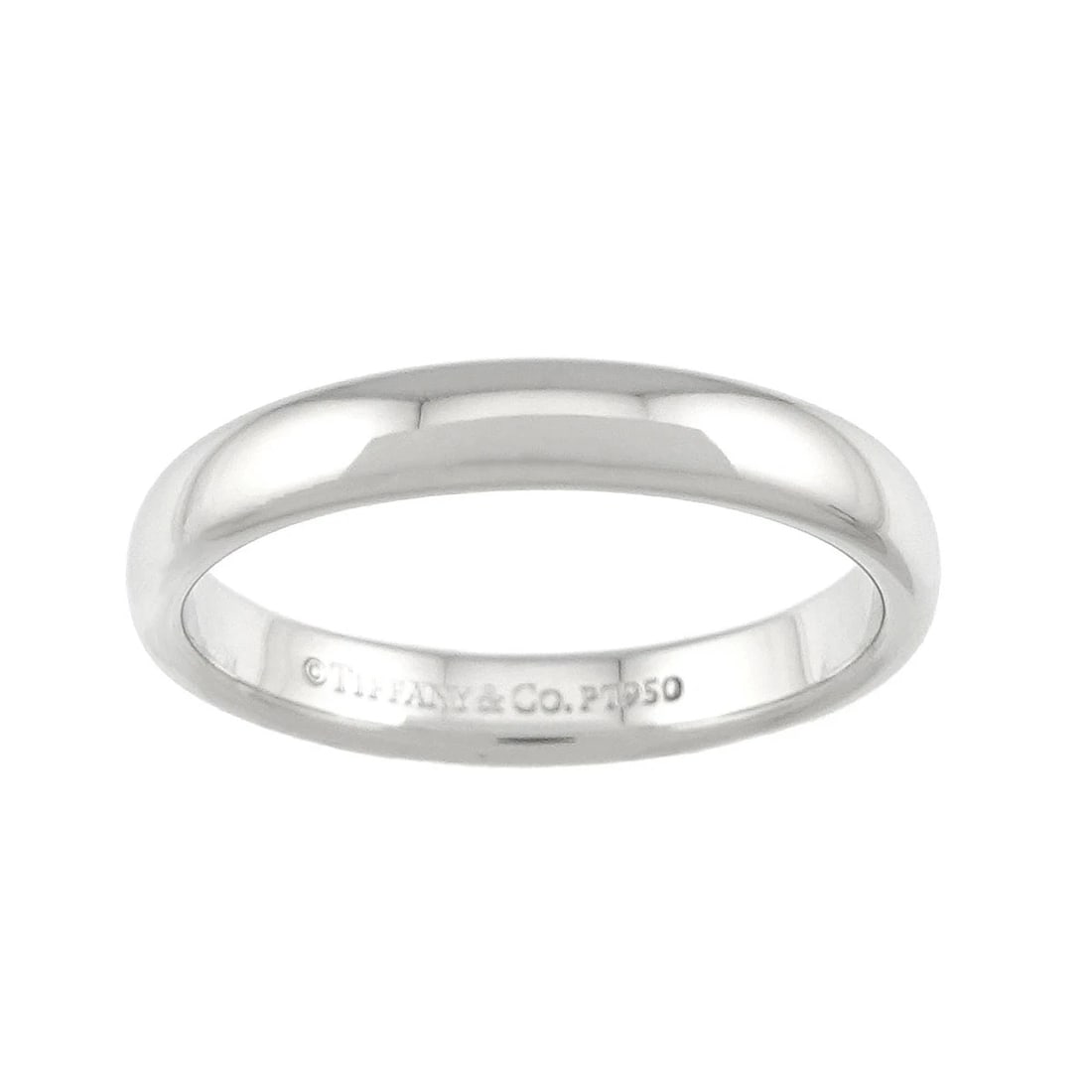 TIFFANY & CO. FOREVER PLATINUM RING: Tiffany & Co. Forever Platinum Ring Brand: Tiffany & Co. Type/Style: Ring Material: PT950, Color: Silver Size: US 5 Accessories: None Accessories Notice: When purchasing pre-owned goods, p