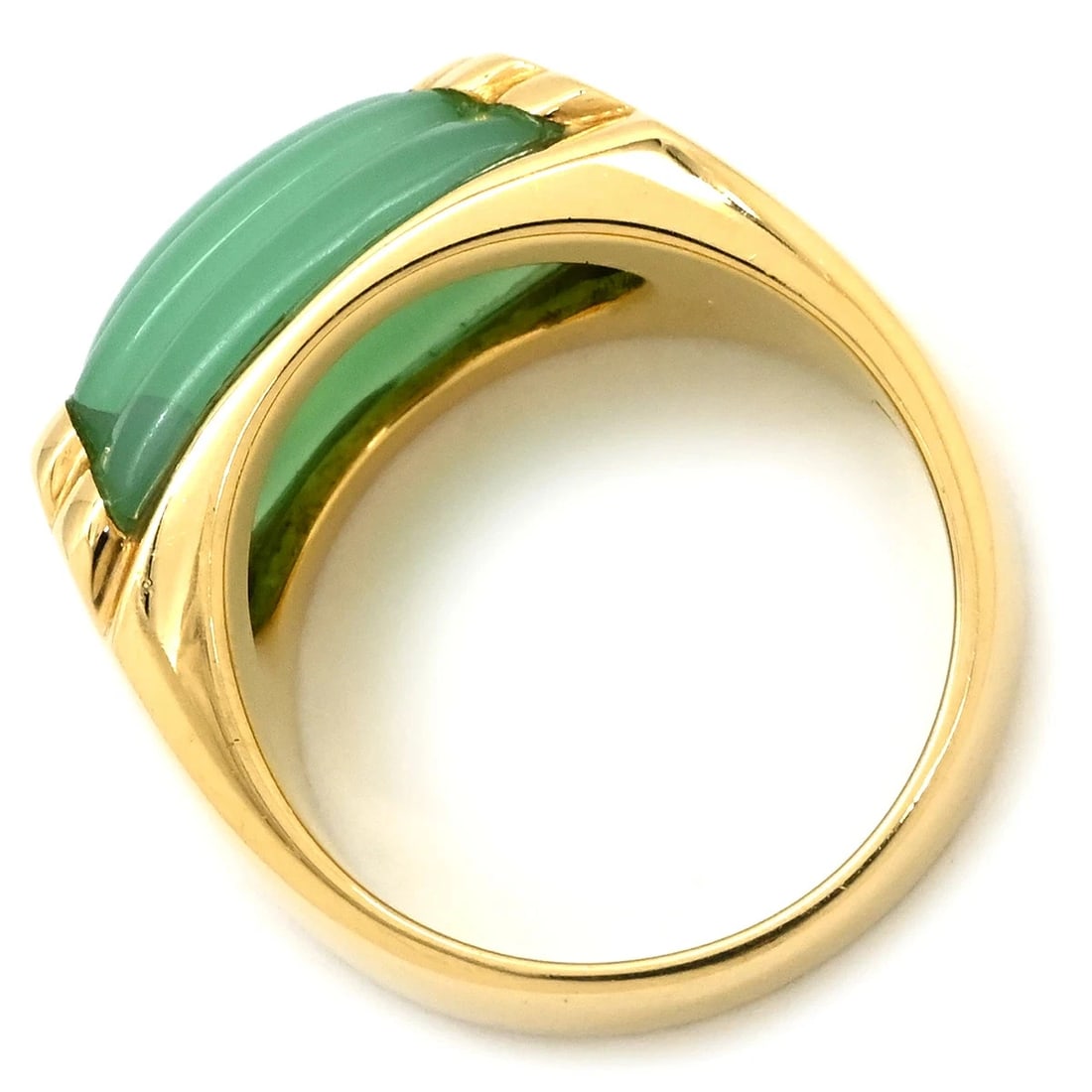 BVLGARI TRONCHETTO RING 18K YELLOW GOLD: Bvlgari Tronchetto Ring 18K Yellow Gold Brand: Bvlgari Type/Style: Ring Material: 18K Yellow Gold and Chalcedony, Color: Yellow Gold Size: US 5 Accessories: None Accessories Notice: When p