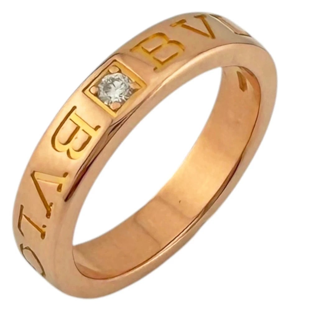 BVLGARI RING 18K PINK GOLD DIAMOND: Bvlgari Ring 18K Pink Gold Diamond Brand: Bvlgari Type/Style: Ring Material: 18K Pink Gold, Main Stone Natural Color: Pink Gold Size: US 6 Accessories: None Accessories Notice: When purcha