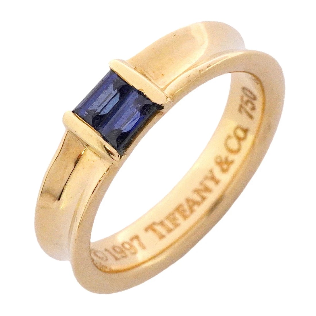 TIFFANY & CO. STACKING RING 18K YELLOW GOLD: Tiffany & Co. Stacking Ring 18K Yellow Gold Brand: Tiffany & Co. Type/Style: Ring Material: 18K Yellow Gold, Main Stone Sapphire Color: Yellow Gold Size: US 6.5 Accessories: None Accessori
