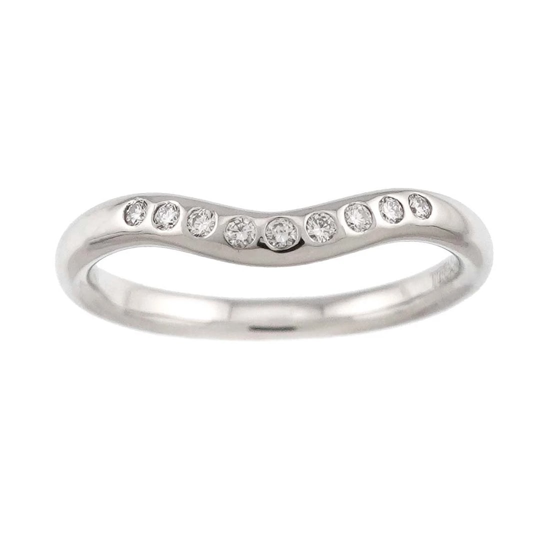 TIFFANY & CO. ELSA PERETTI CURVED BAND RING: Tiffany & Co. Elsa Peretti Curved Band Ring Brand: Tiffany & Co. Type/Style: Ring Material: PT950, Main Stone Natural Color: Silver Size: US 4.5 Accessories: None Accessories Notice: When