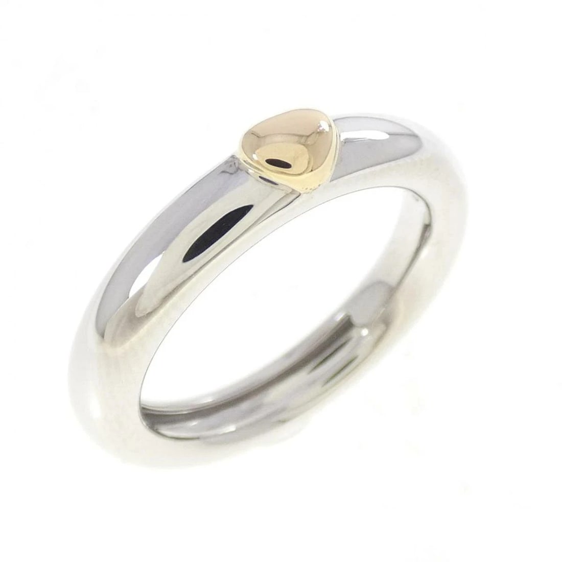 TIFFANY DUAL TONE 750 WHITE & YELLOW GOLD RING: Tiffany Dual Tone 750 White & Yellow Gold Ring Brand: Tiffany & Co. Type/Style: Ring Material: 750 White Gold and 750 Yellow Gold, Color: White Gold Size: US 6.5 Accessories: None Accessories Notice: