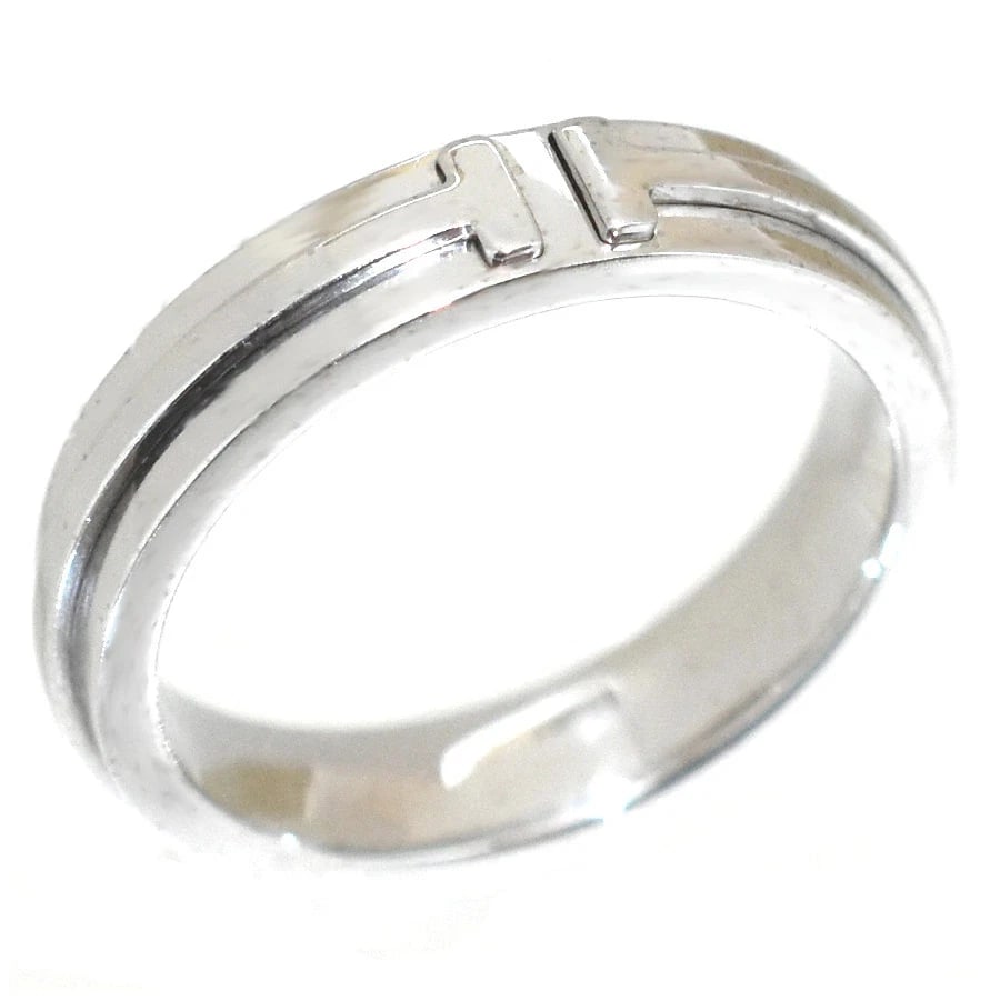 TIFFANY T NARROW ROLLING BAND RING K18 WHITE GOLD: Tiffany T Narrow Rolling Band Ring K18 White Gold Brand: Tiffany & Co. Type/Style: Ring Material: K18 White Gold, Color: Silver Size: US 7 Accessories: None Accessories Notice: When purcha