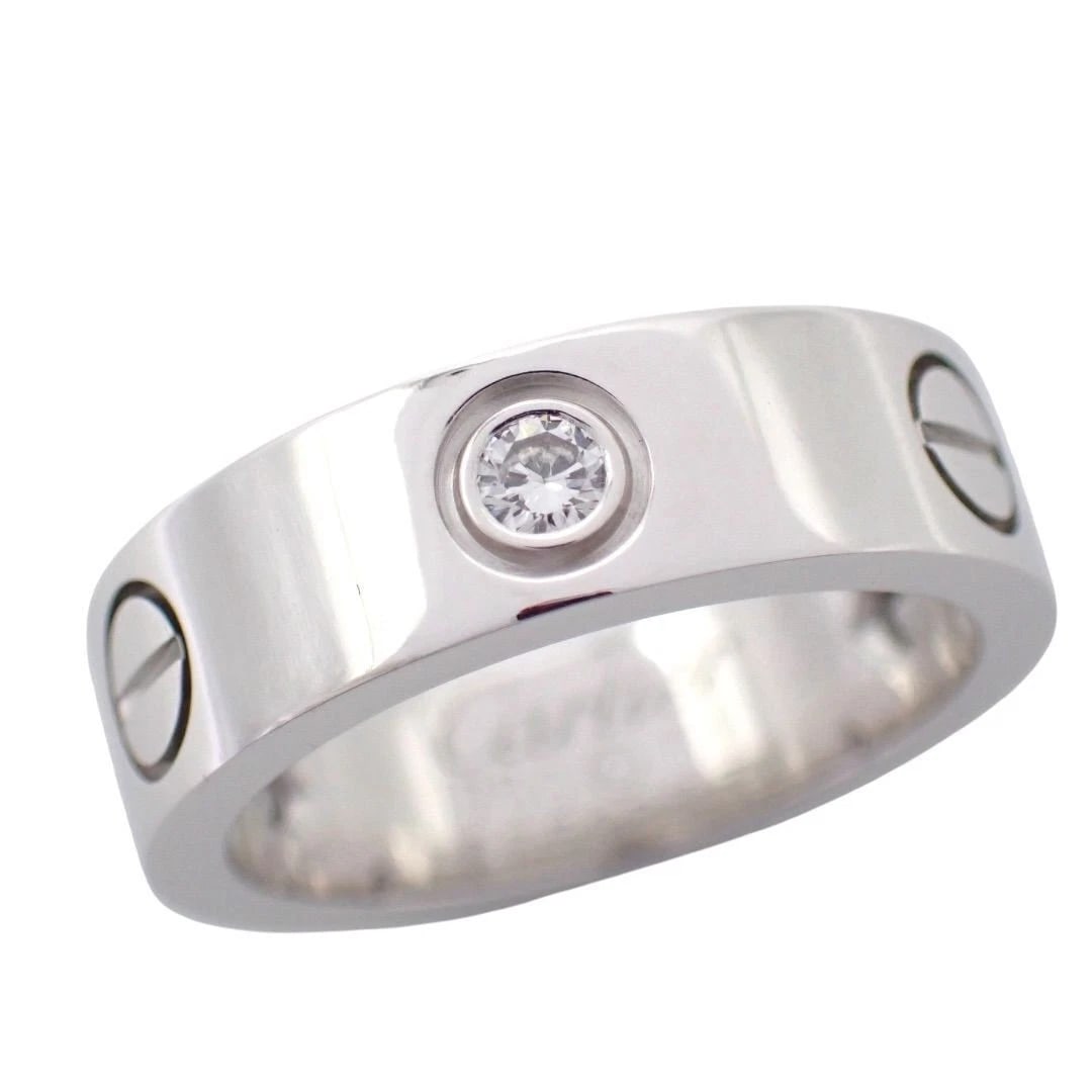 CARTIER LOVE RING DIAMOND 3P 18K WHITE GOLD: Cartier Love Ring Diamond 3P 18K White Gold Brand: Cartier Type/Style: Ring Material: 18K White Gold , Main Stone Natural Color: White Gold Size: US 6 Accessories: None Accessories Notice: When