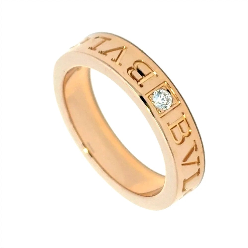 BVLGARI DOUBLE LOGO RING K18 PINK GOLD DIAMOND: Bvlgari Double Logo Ring K18 Pink Gold Diamond Brand: Bvlgari Type/Style: Ring Material: K18 Pink Gold, Main Stone Natural Color: Pink Gold Size: US 4.5 Accessories: None Accessories Notice: When