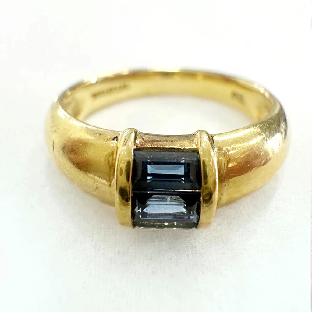 TIFFANY & CO. YELLOW GOLD SAPPHIRE RING: Tiffany & Co. Yellow Gold Sapphire Ring Brand: Tiffany & Co. Type/Style: Ring Material: K18 Yellow Gold, Color: Gold Size: US 6 Accessories: None Accessories Notice: When purchasing pre-ow