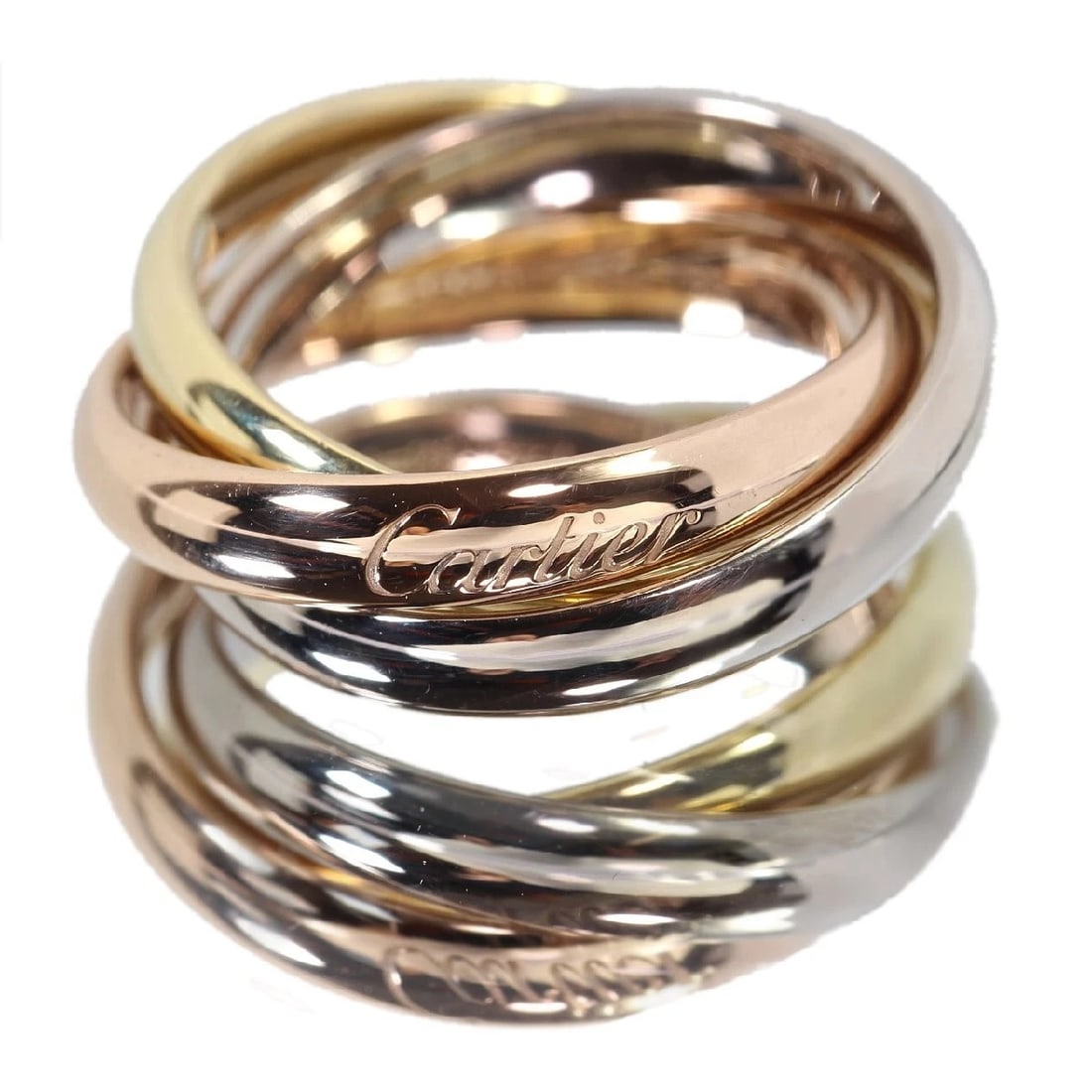 CARTIER TRINITY RING 750 WHITE YELLOW ROSE GOLD (1 of 3)