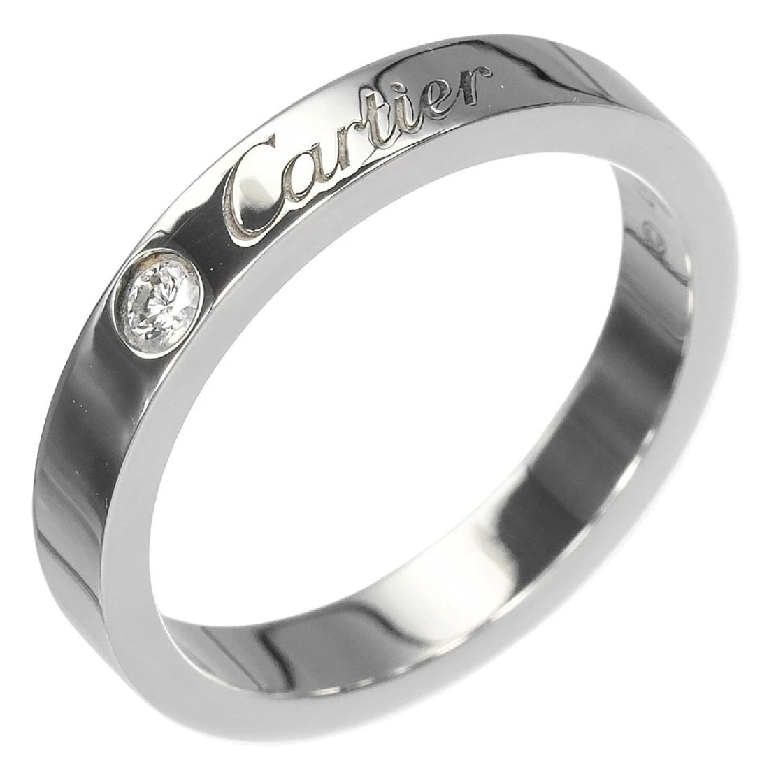 CARTIER C DE ENGRAVED RING PLATINUM PT950 DIAMOND: Cartier C de Engraved Ring Platinum Pt950 Diamond Brand: Cartier Type/Style: Ring Material: Pt950 , Main Stone Natural Color: Silver Size: US 4.5 Accessories: None Accessories Notice: When purchasing