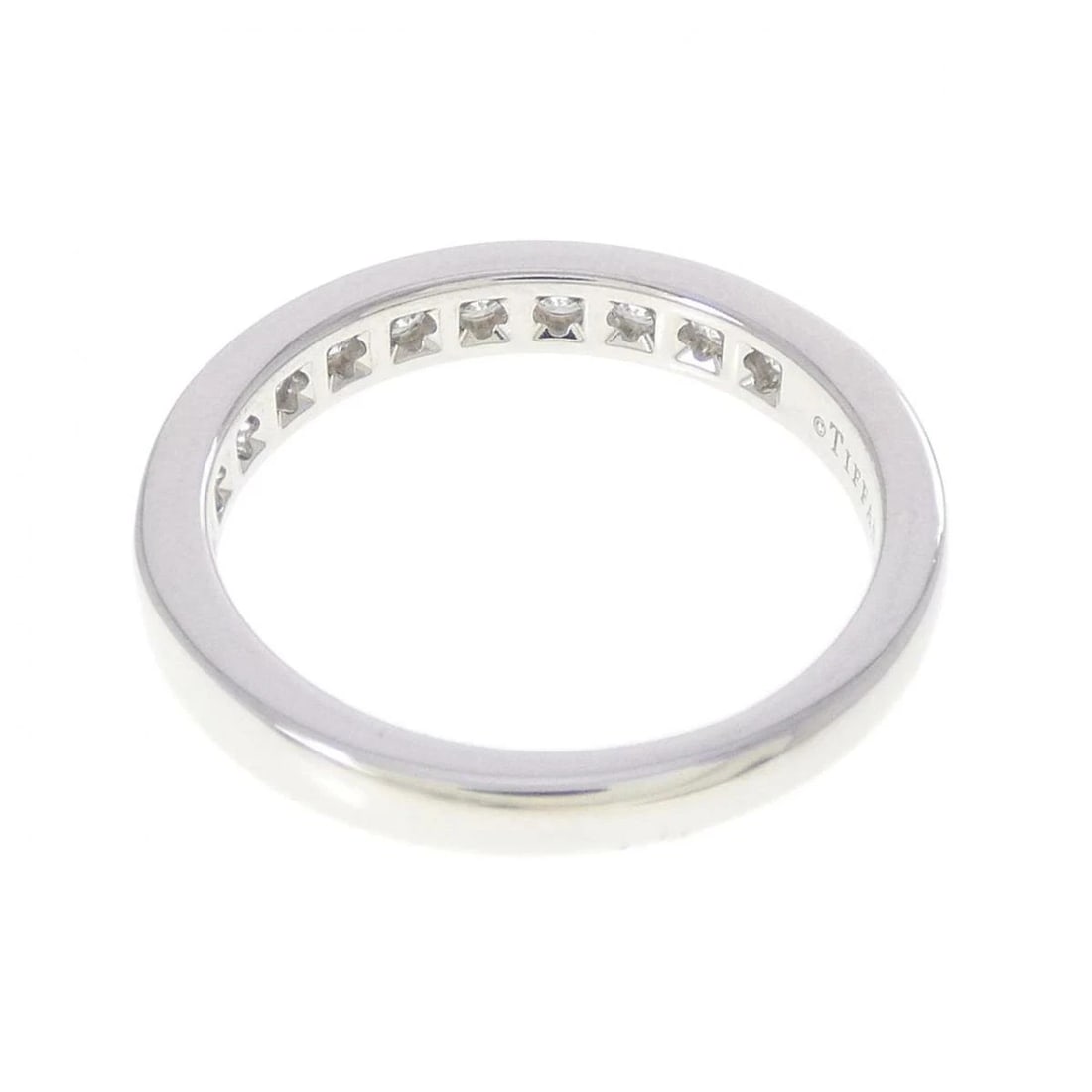 TIFFANY PLATINUM 950 HALF CIRCLE DIAMOND RING - 3