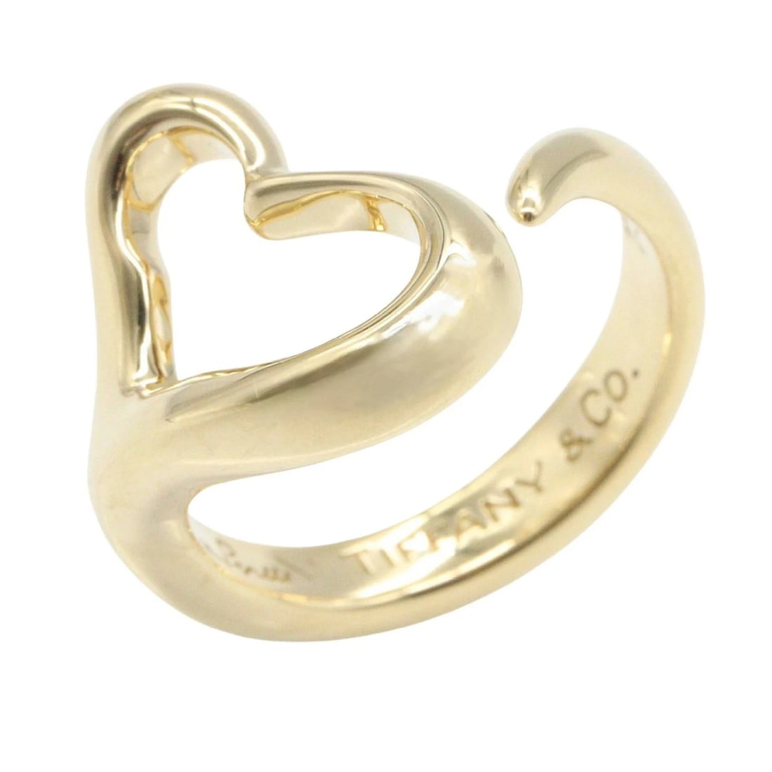 TIFFANY & CO. OPEN HEART RING K18 YELLOW GOLD: Tiffany & Co. Open Heart Ring K18 Yellow Gold Brand: Tiffany & Co. Type/Style: Ring Material: 18K Yellow Gold, Color: Yellow Gold Size: US 5.5 Accessories: None Accessories Notice: When pu