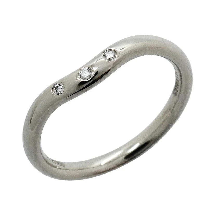 TIFFANY & CO. CURVED BAND 3 DIAMOND PLATINUM RING: Tiffany & Co. Curved Band 3 Diamond Platinum Ring Brand: Tiffany & Co. Type/Style: Ring Material: Pt950, Main Stone Natural Color: Silver Size: US 5.5 Accessories: None Accessories Notice: