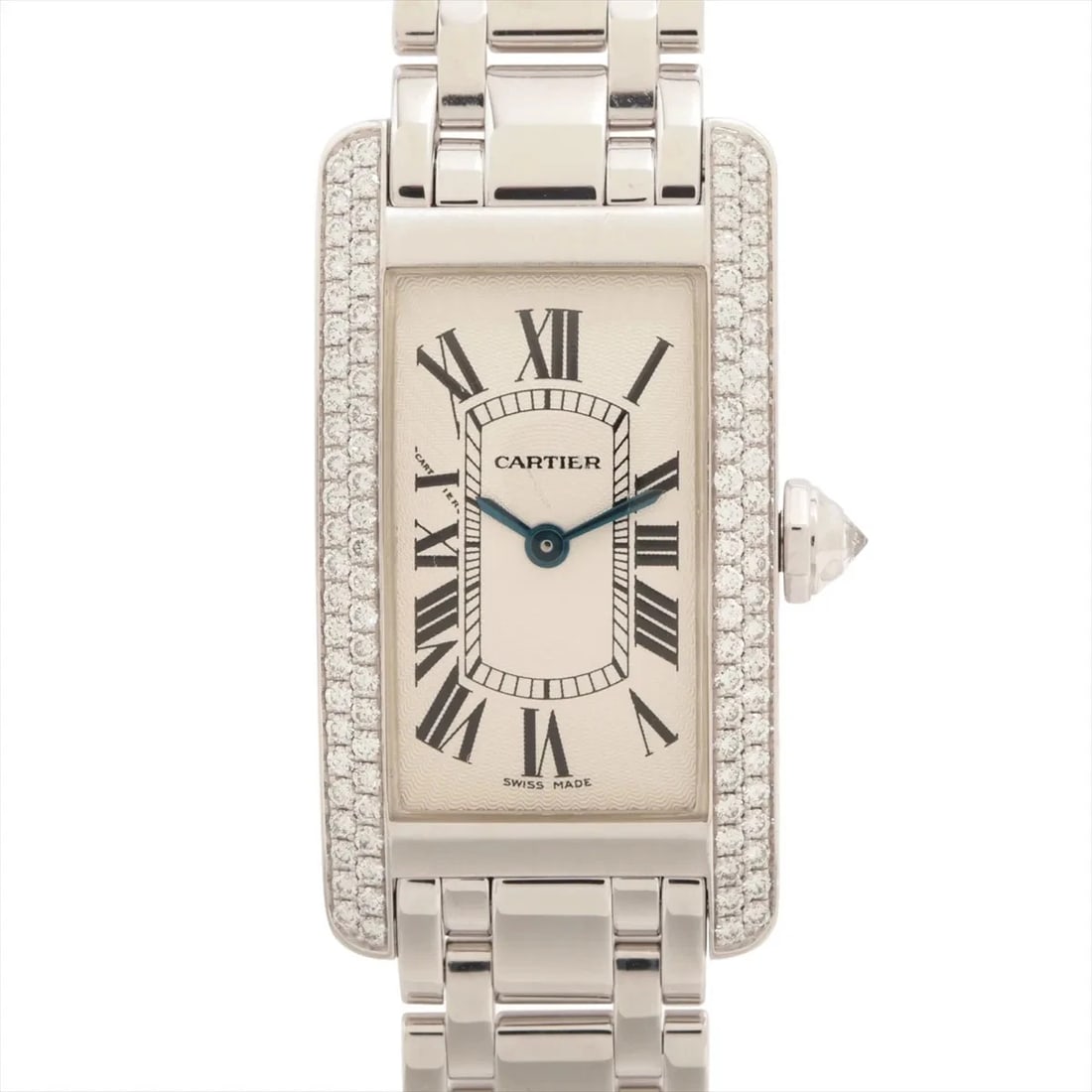 CARTIER TANK AMERICAN SM WG QZ WHITE DIAL WATCH (1 of 3)