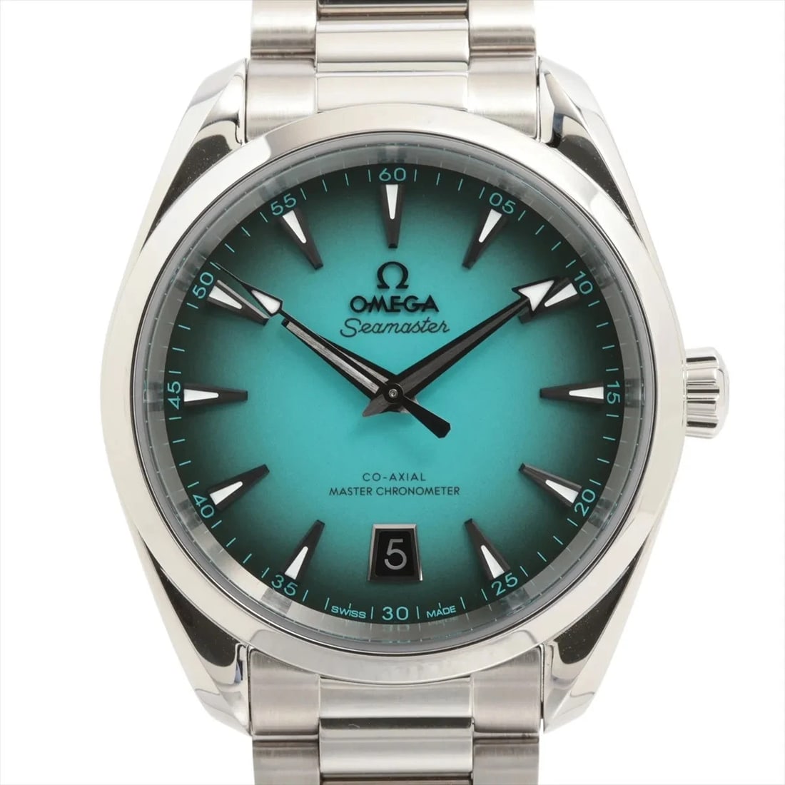 OMEGA SEAMASTER AQUA TERRA MASTER CHRONOMETER WATCH: Omega Seamaster Aqua Terra Master Chronometer Watch Brand: Omega Type/Style: Wristwatch Material: SS Color: Dial Color Turquoise Size: Case:W1.2 x H1.2inch / W38 x H38 Circumference of Wrist:7.9inch