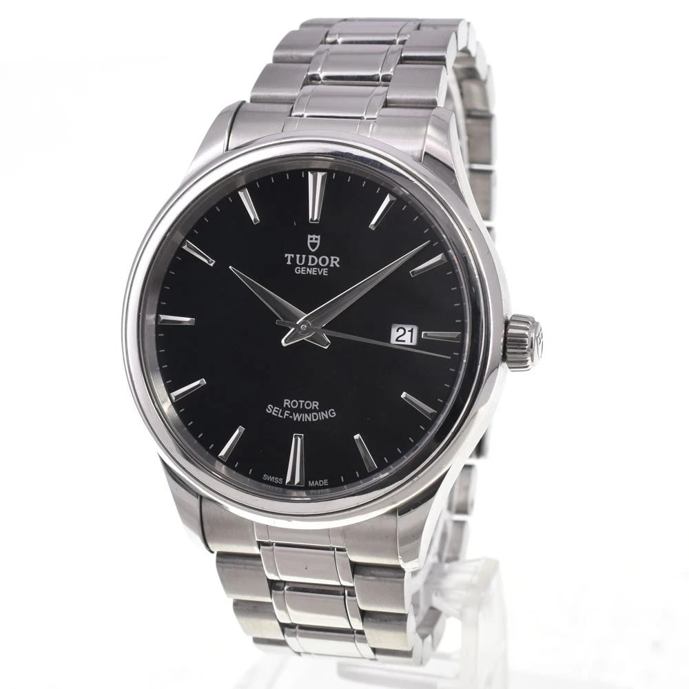 TUDOR STYLE DATE BLACK DIAL AUTOMATIC WATCH - 2