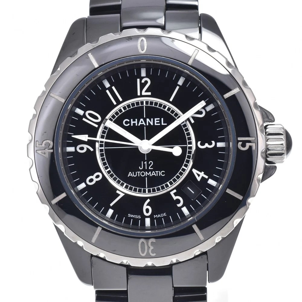 CHANEL J12 BLACK CERAMIC BLACK DIAL AUTOMATIC WATCH: Chanel J12 Black Ceramic Black Dial Automatic Watch Brand: CHANEL Type/Style: Wristwatch Material: Band Material ceramic, Case Material ceramic Color: Case Color black, Band Color black, Dial Color