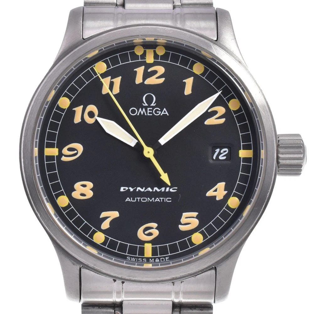 OMEGA DYNAMIC DATE BLACK DIAL AUTOMATIC WATCH: Omega Dynamic Date Black Dial Automatic Watch Brand: OMEGA Type/Style: Wristwatch Material: Band Material Stainless Steel, Case Material Stainless Steel Color: Case Color Silver, Band Color Silver, Di