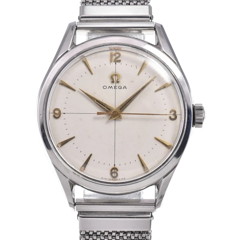 OMEGA SILVER DIAL HAND WINDING WATCH: Omega Silver Dial Hand Winding Watch Brand: OMEGA Type/Style: Wristwatch Material: Band Material Stainless Steel, Case Material Stainless Steel Color: Case Color Silver, Band Color Silver, Dial Color