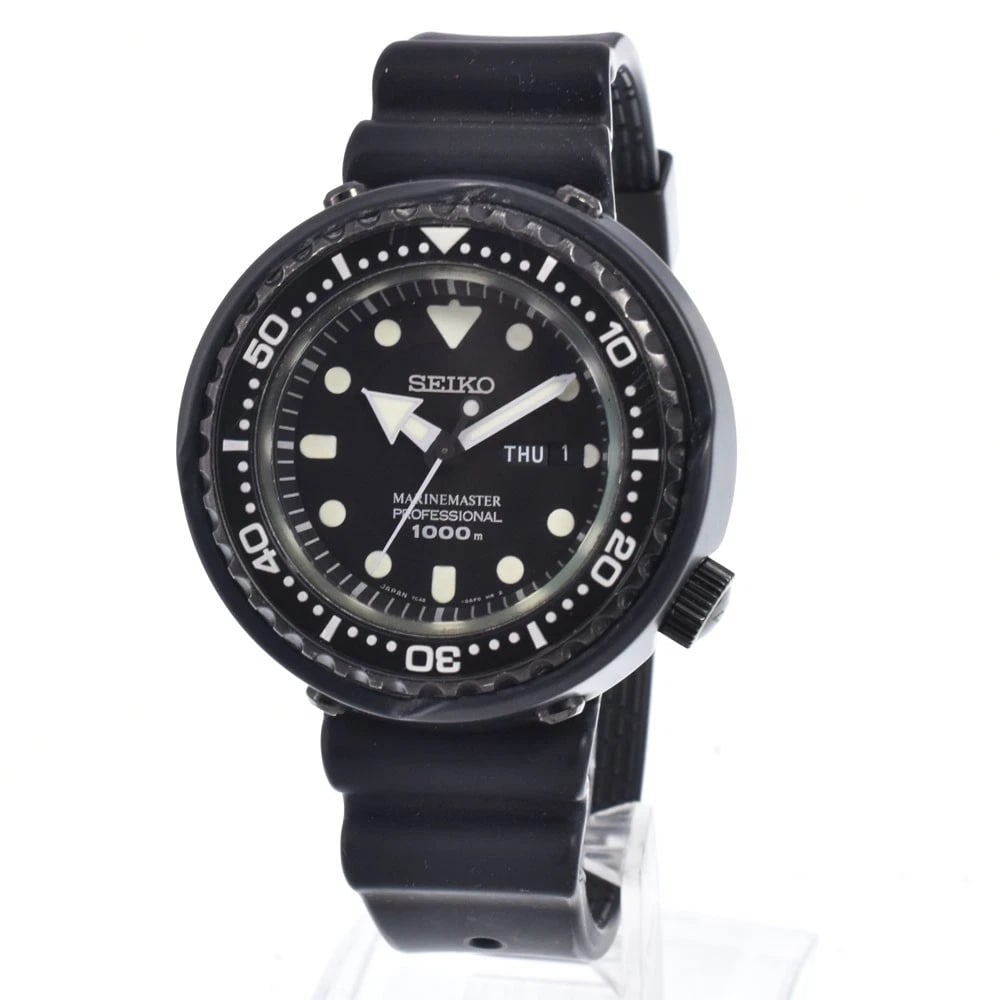 SEIKO PROSPEC MARINE MASTER QUARTZ WATCH: Seiko Prospec Marine Master Quartz Watch Brand: SEIKO Type/Style: Wristwatch Material: Band Material rubber, Case Material Stainless Steel / Ceramic / Titanium Color: Case Color black, Band Color blac