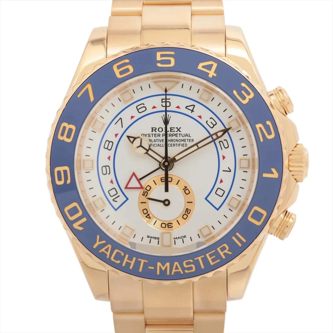 ROLEX YACHT-MASTER II YG AT WHITE DIAL WATCH: Rolex Yacht-Master Ii Yg At White Dial Watch Brand: Rolex Type/Style: Wristwatch Material: YG Color: Dial Color White Size: Case:W1.6 x H1.6inch / W44 x H44 Circumference of Wrist:7.3inch / 18.5 A