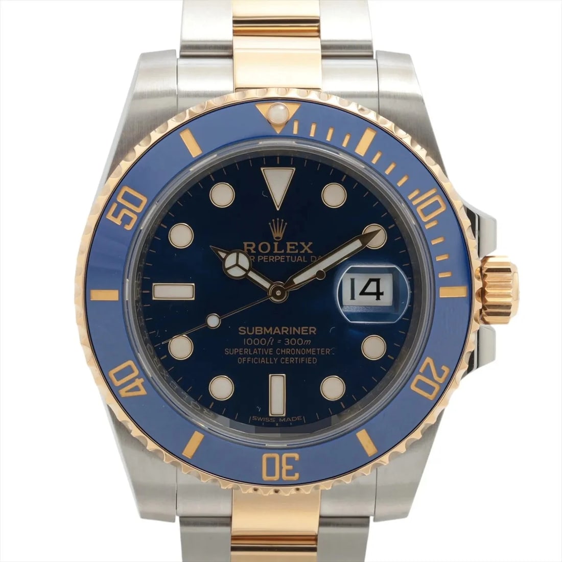 ROLEX SUBMARINER DATEAT BLUE DIAL WATCH: Rolex Submariner Dateat Blue Dial Watch Brand: Rolex Type/Style: Wristwatch Material: SS?YG Color: Dial Color Blue Size: Case:W1.6 x H1.6inch / W40 x H40 Circumference of Wrist:8.1inch / 20.5 Acce