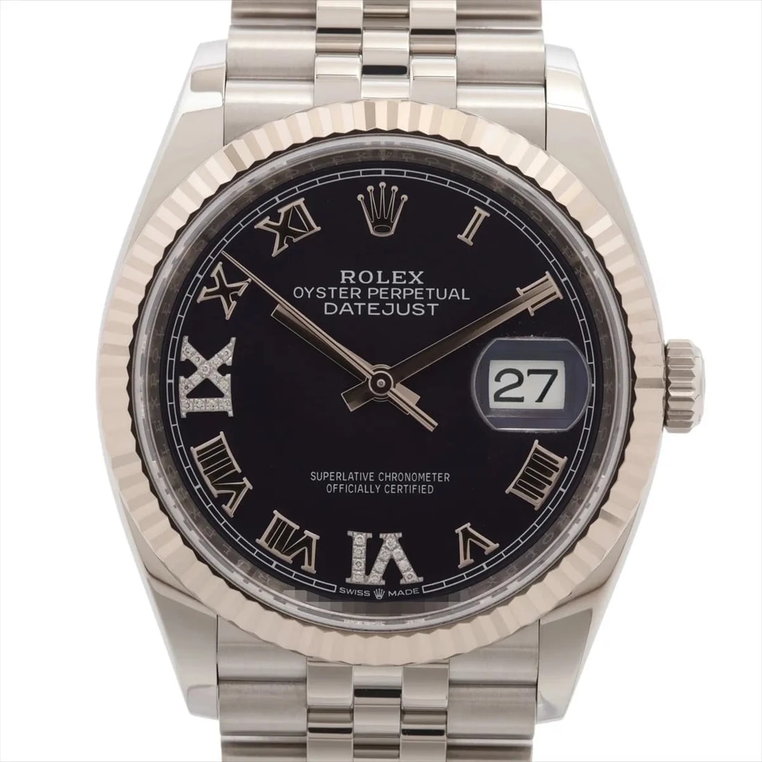 ROLEX DATEJUST 36 AT AUBERGINE DIAL WATCH: Rolex Datejust 36 At Aubergine Dial Watch Brand: Rolex Type/Style: Wristwatch Material: SS WG Color: Dial Color Aubergine Size: Case:W1.2 x H1.2inch / W36 x H36 Circumference of Wrist:7.5inch / 19