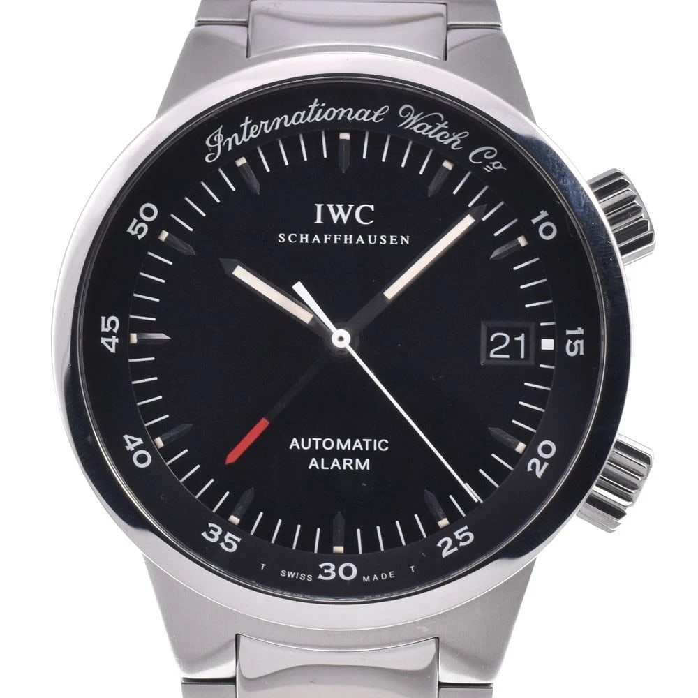 IWC SCHAFFHAUSEN BLACK DIAL AUTOMATIC WATCH: Iwc Schaffhausen Black Dial Automatic Watch Brand: IWC SCHAFFHAUSEN Type/Style: Wristwatch Material: Band Material Stainless Steel, Case Material Stainless Steel Color: Case Color Silver, Band Color