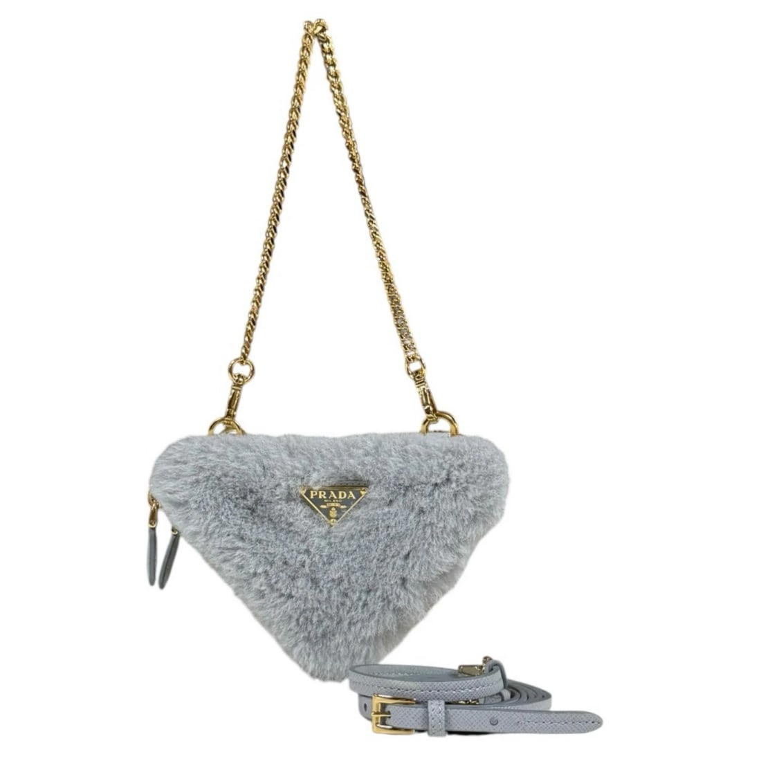 PRADA SHOULDER BAG LEATHER SHEEPSKIN: PRADA Shoulder Bag leather Sheepskin Brand: PRADA Type/Style: Shoulder Bag Material: Exterior Material leather Color: Exterior color gray Size: W5.7 x H3.9 x D2.0inch Handle:14.6inch Accessories: