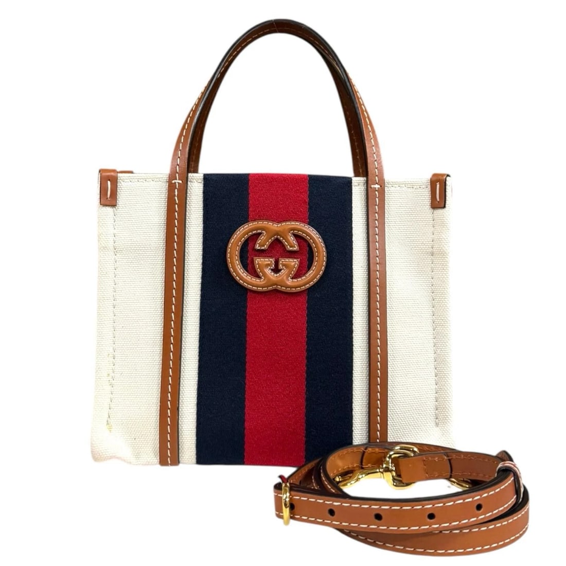 GUCCI SHOULDER BAG CROSS BODY CANVAS INTERLOCKING G MINI TOTE BAG (1 of 4)
