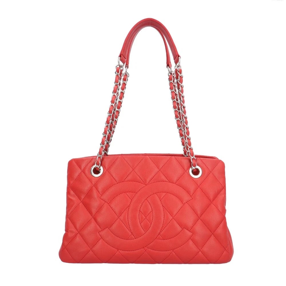 CHANEL SHOULDER BAG CAVIARSKIN CHAIN: CHANEL Shoulder Bag Caviarskin Chain Brand: CHANEL Type/Style: Shoulder Bag Material: Exterior Material Caviarskin Color: Exterior color Red Size: W12.4 x H7.9 x D5.1inch Accessories: None