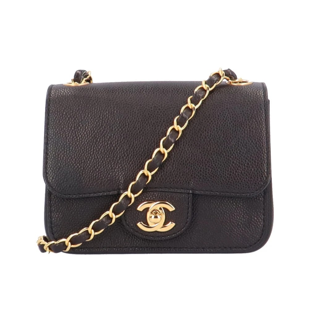 CHANEL SHOULDER BAG CROSS BODY CAVIAR SKIN CHAIN MINI SHOULDER BAG: CHANEL Shoulder Bag Cross Body Caviar skin Chain Mini Shoulder Bag Brand: CHANEL Type/Style: Shoulder Bag Material: Exterior Material Caviarskin Color: Exterior color black Size: W6.7 x H5.1 x D2.8inc