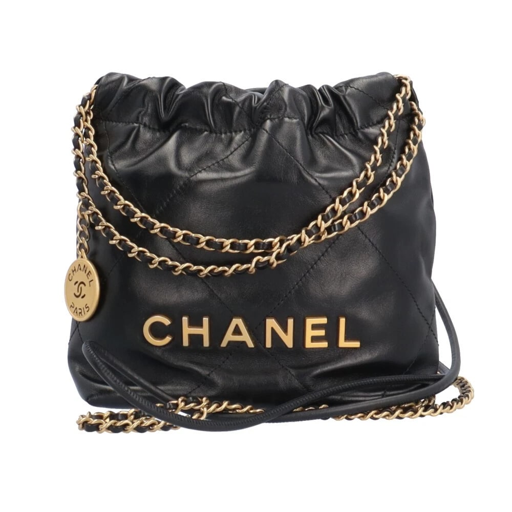 CHANEL SHOULDER BAG CROSS BODY LEATHER 2WAY 22 HANDBAG: CHANEL Shoulder Bag Cross Body leather 2WAY 22 handbag Brand: CHANEL Type/Style: Shoulder Bag Material: Exterior Material Shiny calfskin Color: Exterior color black Size: W9.1 x H7.5 x D2.4inch Handle