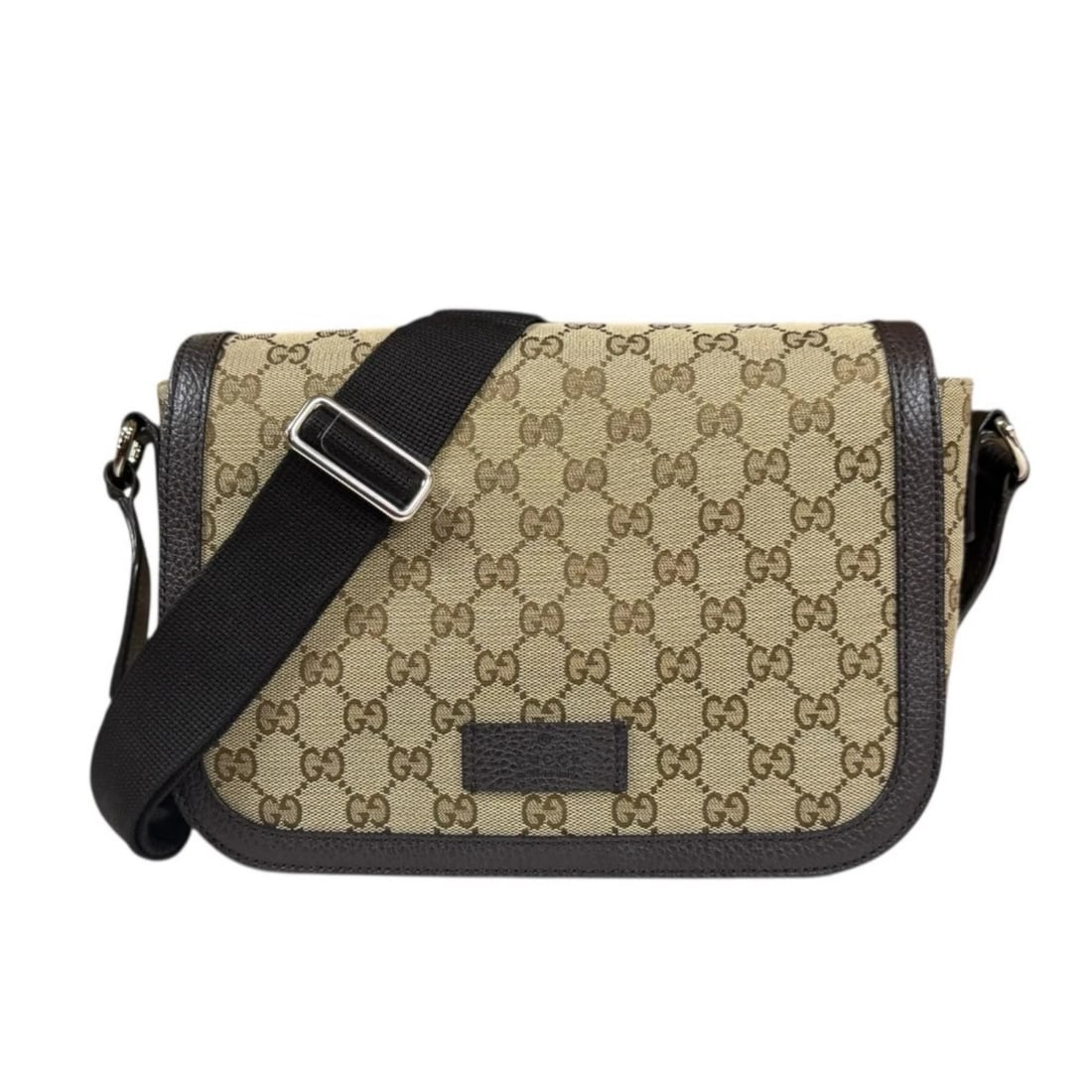 GUCCI SHOULDER BAG CROSS BODY GG CANVAS LEATHER MESSENGER BAG: GUCCI Shoulder Bag Cross Body GG canvas leather Messenger bag Brand: GUCCI Type/Style: Shoulder Bag Material: Exterior Material GG canvas Color: Exterior color Dark brown Size: W9.8 x H7.1 x D3.1inch 
