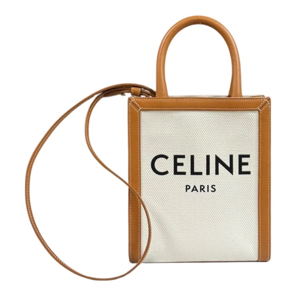 CELINE SHOULDER BAG COTTON CANVAS 2WAY MINIBAR TICAL HIPPO: CELINE Shoulder Bag Cotton canvas 2way Minibar Tical Hippo Brand: CELINE Type/Style: Shoulder Bag Material: Exterior Material Cotton canvas Color: Exterior color Brown Size: W6.7 x H7.9 x D2.2inch Han