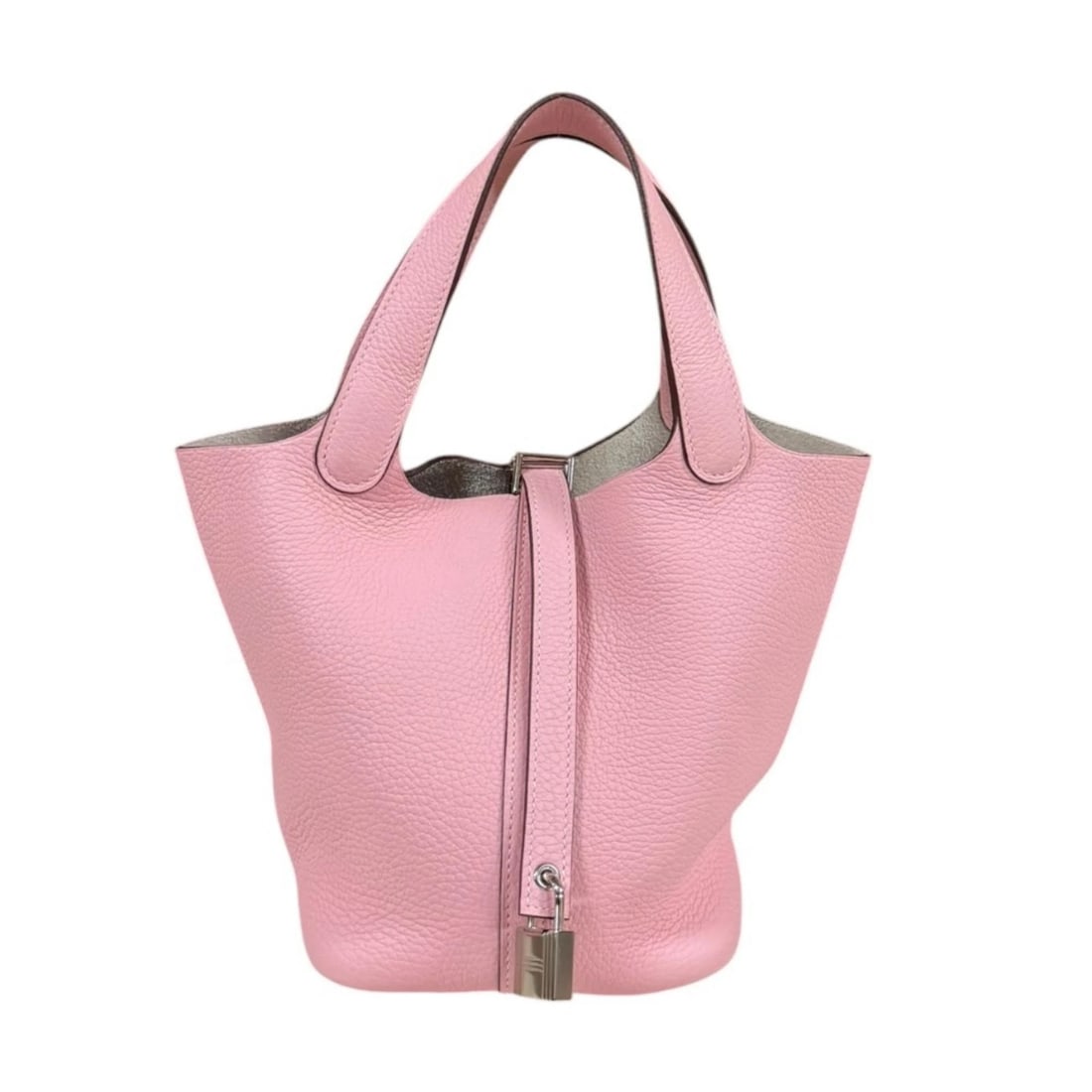 HERMES HANDBAG TAURILLON CLEMENCE PICOTAN LOCK PM: HERMES Handbag Taurillon Clemence Picotan Lock PM Brand: HERMES Type/Style: Handbag Material: Exterior Material Taurillon Clemence Color: Exterior color Rose cherry Size: W7.1 x H7.1 x D5.1inch