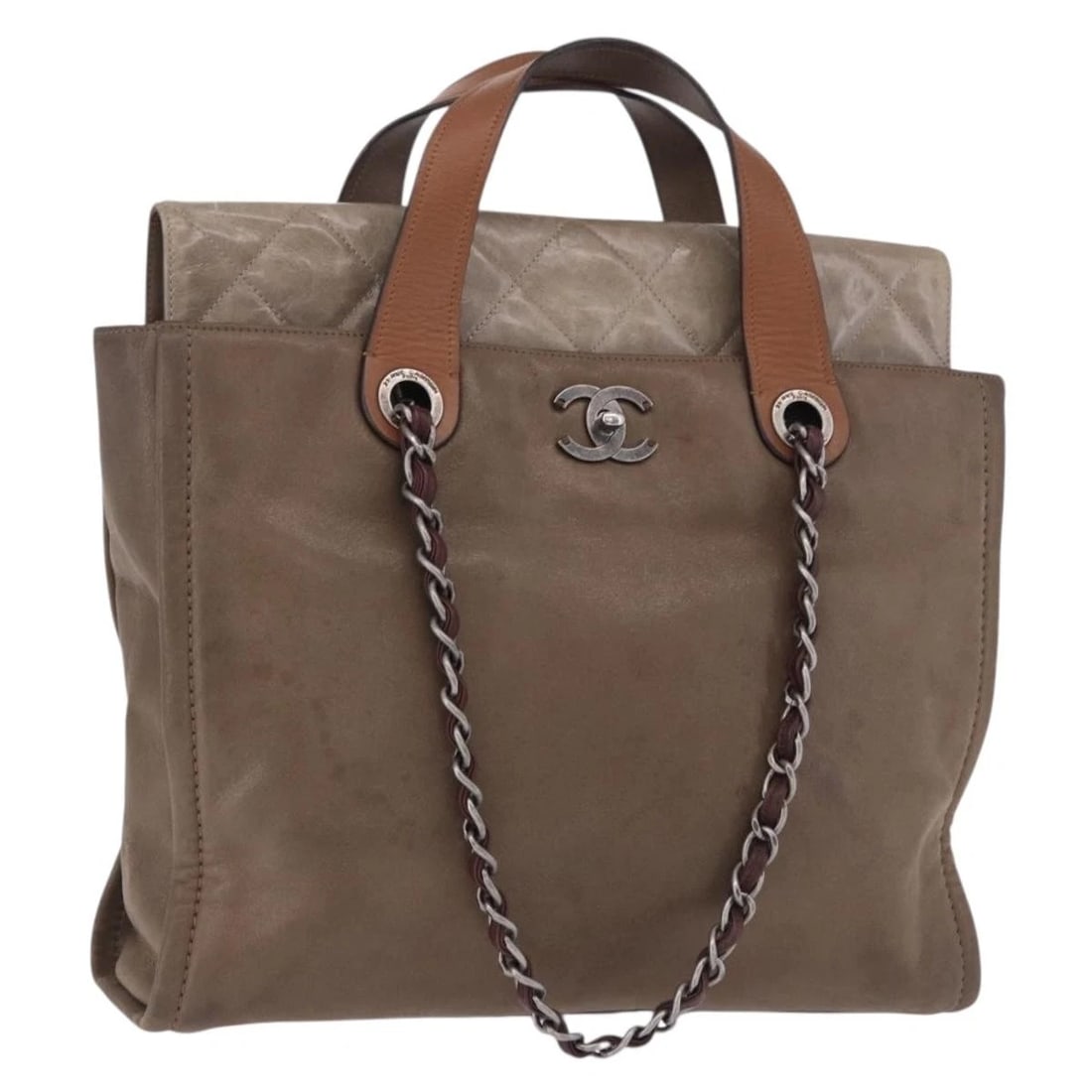 CHANEL MATELASSE CHAIN HAND BAG LEATHER 2WAY: CHANEL Matelasse Chain Hand Bag Leather 2way Brand: CHANEL Type/Style: Hand Bag Material: Leather Color: Brown/Silver Size: W12.6 x H9.8 x D2.8inch(Approx) Accessories: None Accessories No