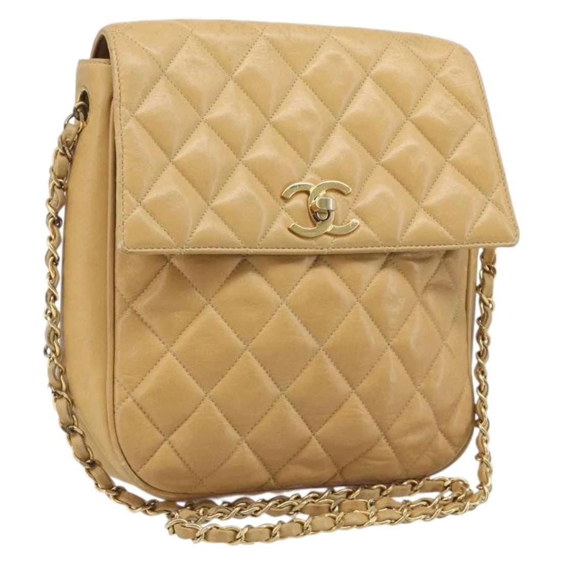 CHANEL MATELASSE CHAIN SHOULDER BAG LEATHER BEIGE: CHANEL Matelasse Chain Shoulder Bag Leather Beige Brand: CHANEL Type/Style: Shoulder Bag Material: Leather Color: Beige/Gold Size: W20cm x H24cm x D5cm(Approx) Accessories: None Accessorie