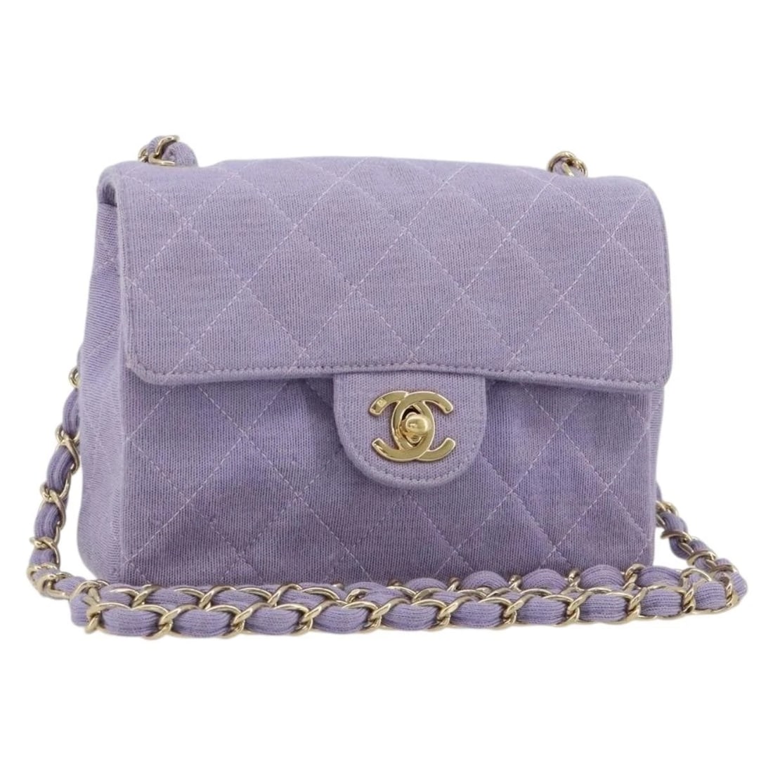 CHANEL MINI MATELASSE 17 CHAIN BAG COTTON: CHANEL Mini Matelasse 17 Chain Bag Cotton Brand: CHANEL Type/Style: Shoulder Bag Material: Cotton Color: Lavende/Gold Size: W6.7 x H4.7 x D2.4inch(Approx) Accessories: None Accessories Not