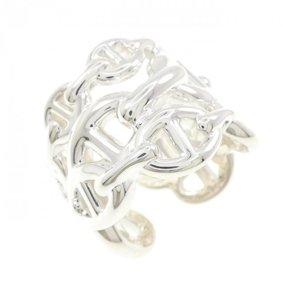 HERMES CHAINE D'ANCRE ENCHAINE RING: Hermes Chaine d'Ancre Enchaine Ring Brand: HERMES Type/Style: Hermes Ring Material: 925Silver, Color: Silver Size: US5 3/4(51) Accessories: None Accessories Notice: When purchasing pre-owned goods,