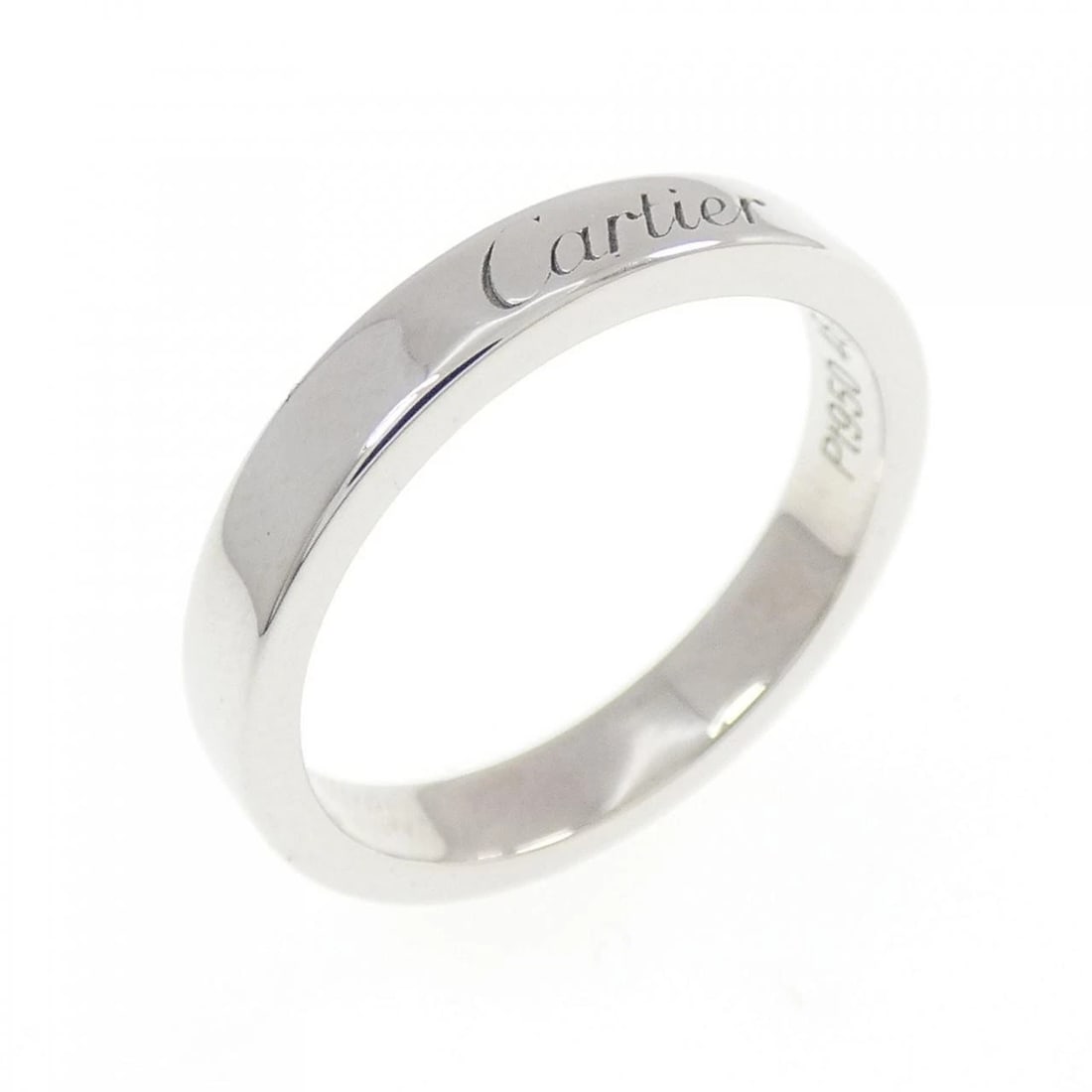 CARTIER ENGRAVED RING: Cartier Engraved Ring Brand: CARTIER Type/Style: Cartier Ring Material: Platinum950, Color: Silver Size: US4 1/2(48) Accessories: None Accessories Notice: When purchasing pre-owned goods, please