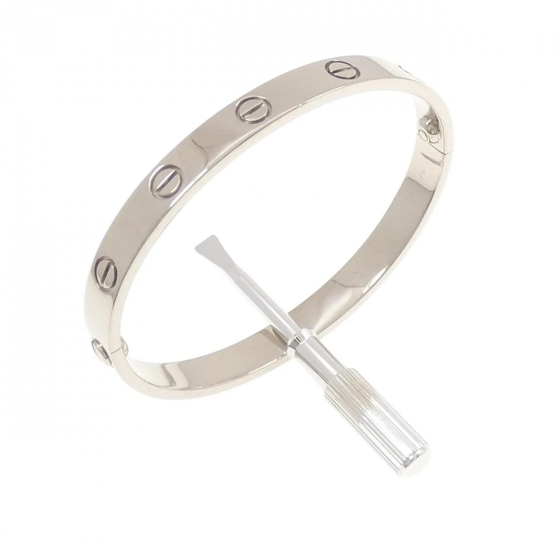 CARTIER LOVE BRACELET: Cartier Love Bracelet Brand: CARTIER Type/Style: Cartier Bracelets Material: 750 white gold, Color: white gold Size: 15cm(16)Actual Size Max width approx: 6.2mm Accessories: None Accessories Notice: