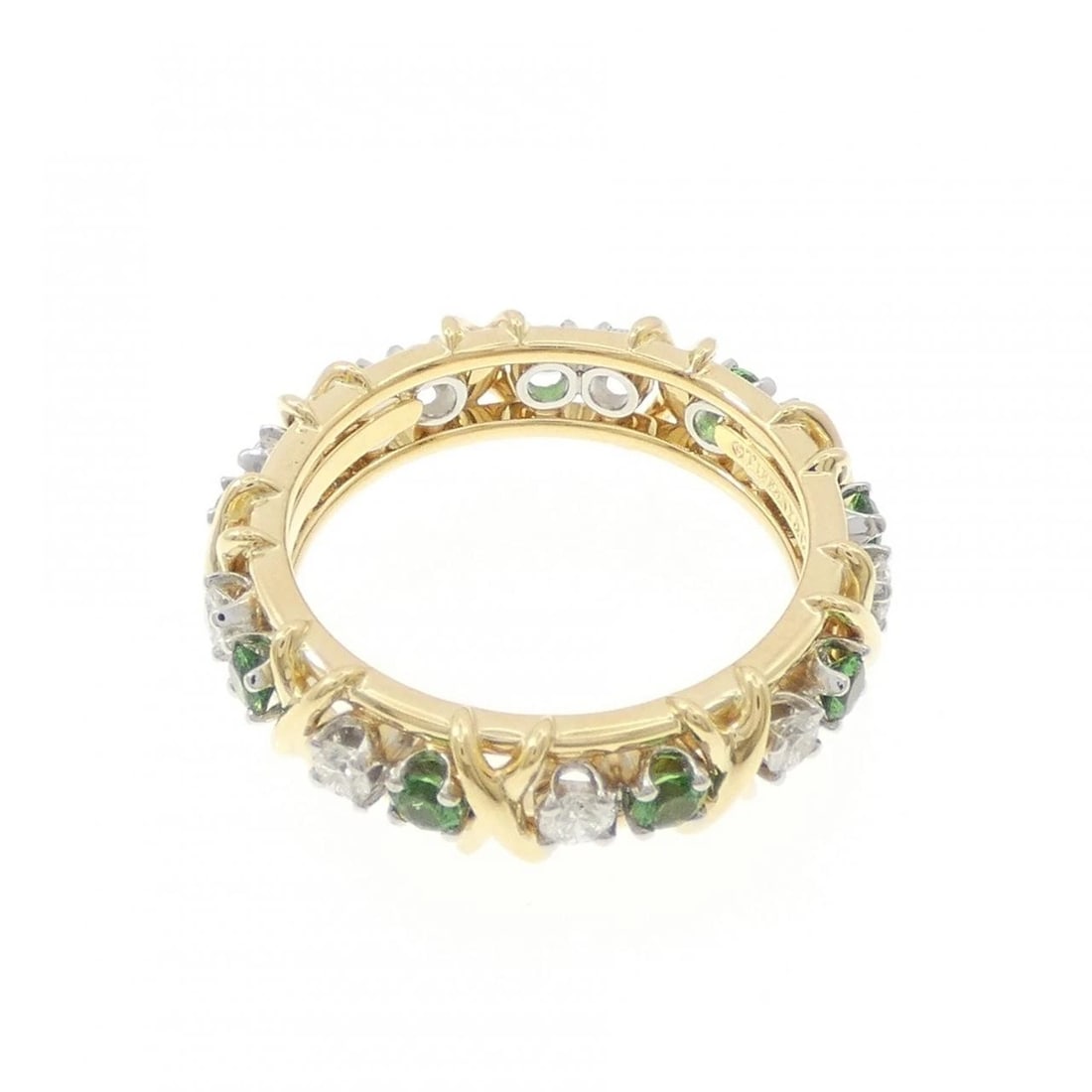 TIFFANY & CO. RING: TIFFANY & Co. Ring Brand: TIFFANY&Co. Type/Style: TIFFANY & Co. Ring Material: 750 Yellow Gold/Platinum 950, Main Stone Garnet Color: YG,Silver Size: US9 3/4 Accessories: None Accessories Notice: