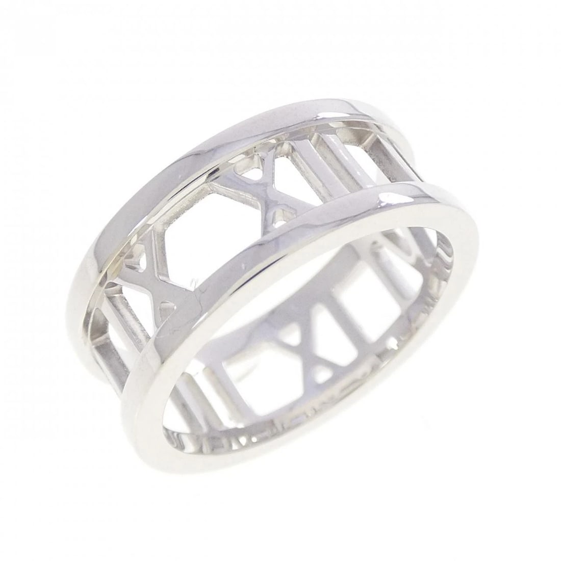TIFFANY&CO. ATLAS RING: TIFFANY&Co. Atlas Ring Brand: TIFFANY&Co. Type/Style: TIFFANY & Co. Ring Material: 750 white gold, Color: white gold Size: US5 1/4 Accessories: None Accessories Notice: When purchasing pre-owned