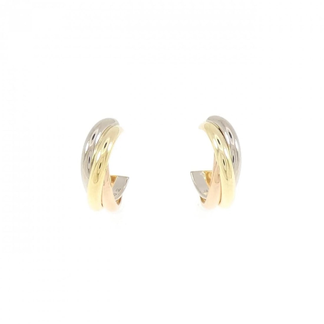 CARTIER TRINITY SMALL PIERCE: Cartier Trinity Small Pierce Brand: CARTIER Type/Style: Cartier Pierce/Earring Material: 750 Yellow Gold/750 White Gold/750 Pink Gold, Color: YG,WG,PG Size: Actual Size Approximate dimensions (height