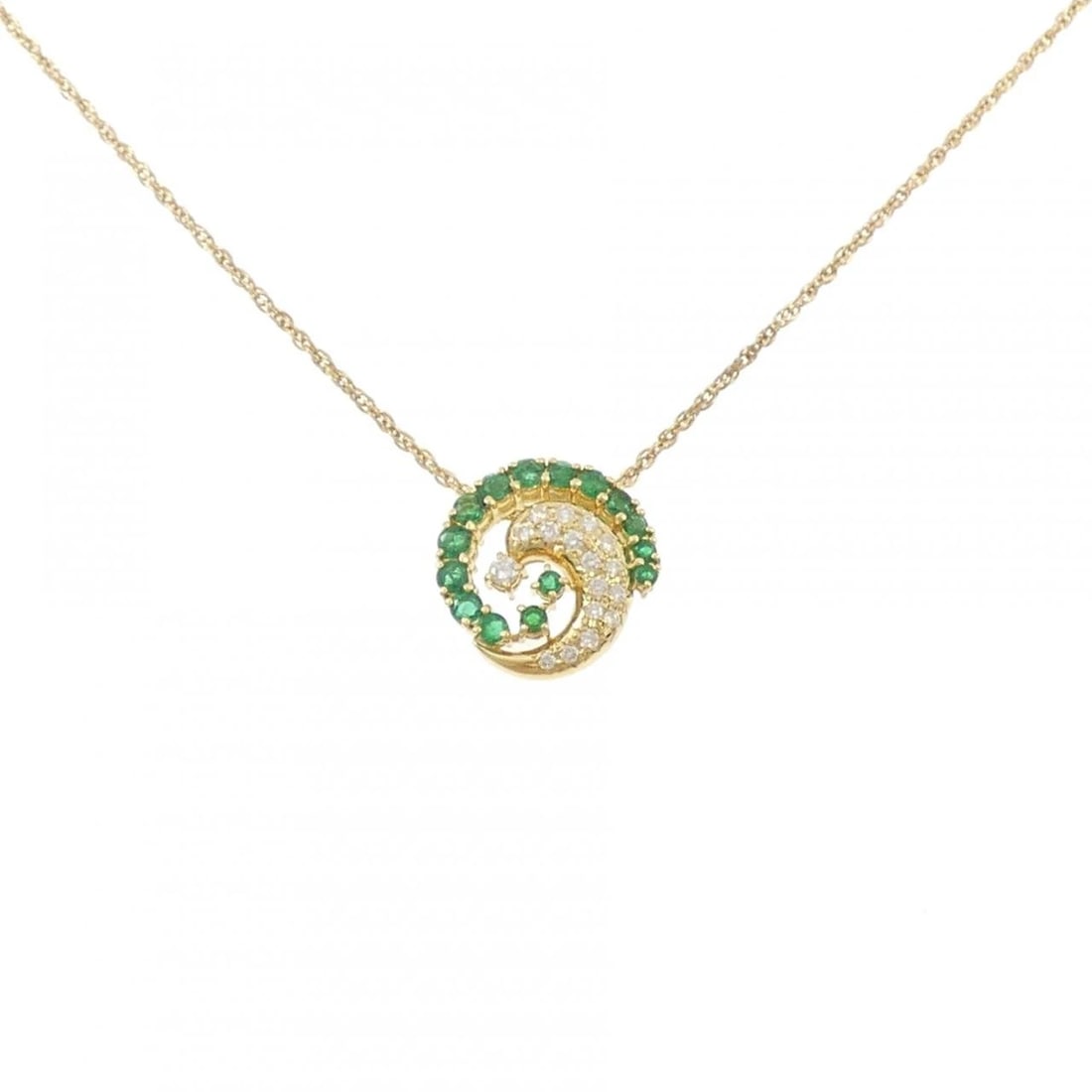 TASAKI EMERALD NECKLACE: Tasaki Emerald Necklace Brand: TASAKI Type/Style: Tasaki Necklace Material: K18 yellow gold, Main Stone Emerald Color: yellow gold Size: Length38-42cmActual Size Pendant length approx. x width