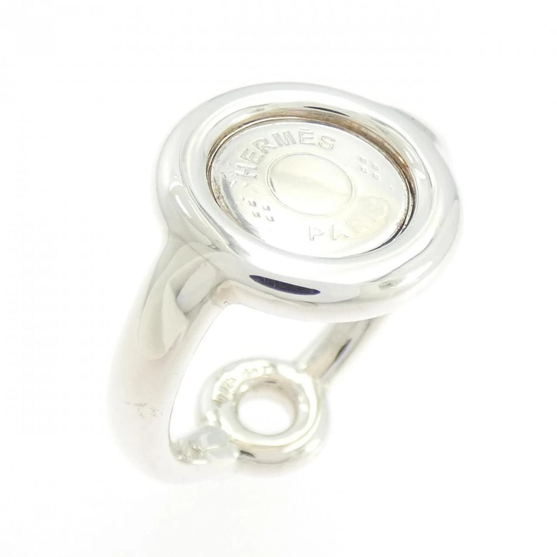 HERMES 925 RING: Hermes 925 Ring Brand: HERMES Type/Style: Hermes Ring Material: 925Silver, Color: Silver Size: US5(49) Accessories: None Accessories Notice: When purchasing pre-owned goods, please refer to the