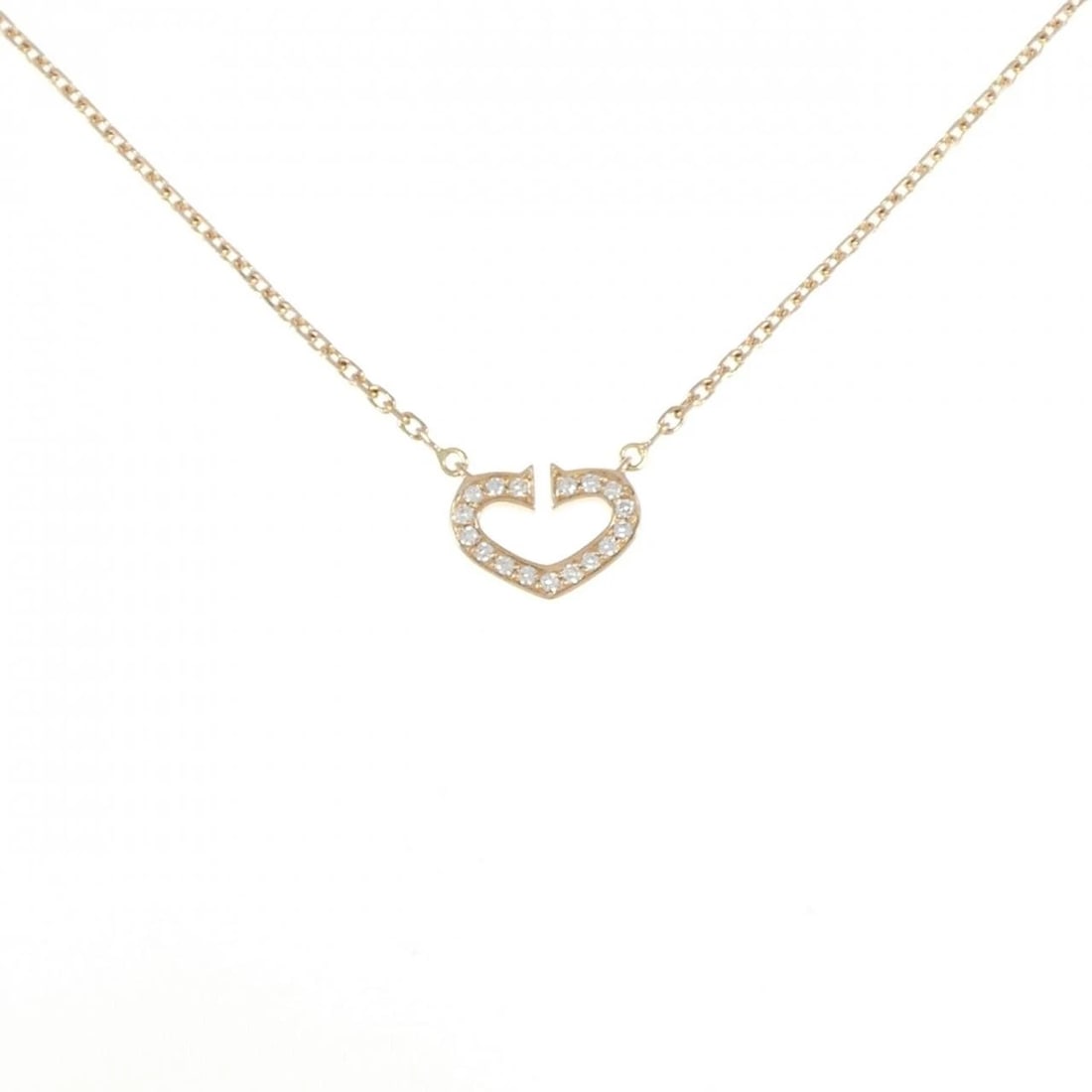 CARTIER C HEART NECKLACE: Cartier C Heart Necklace Brand: CARTIER Type/Style: Cartier Necklace Material: 750 Pink Gold, Main Stone Natural Color: Pink Gold Size: Length40cmActual Size Pendant length approx. x width approx.: